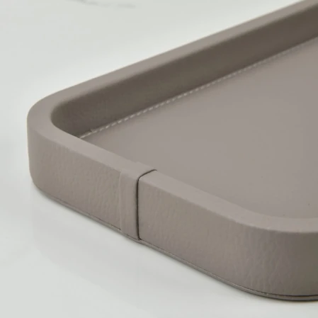 Marta Dekoratif Deri Tepsi Vizon 35x19x3 cm - 5