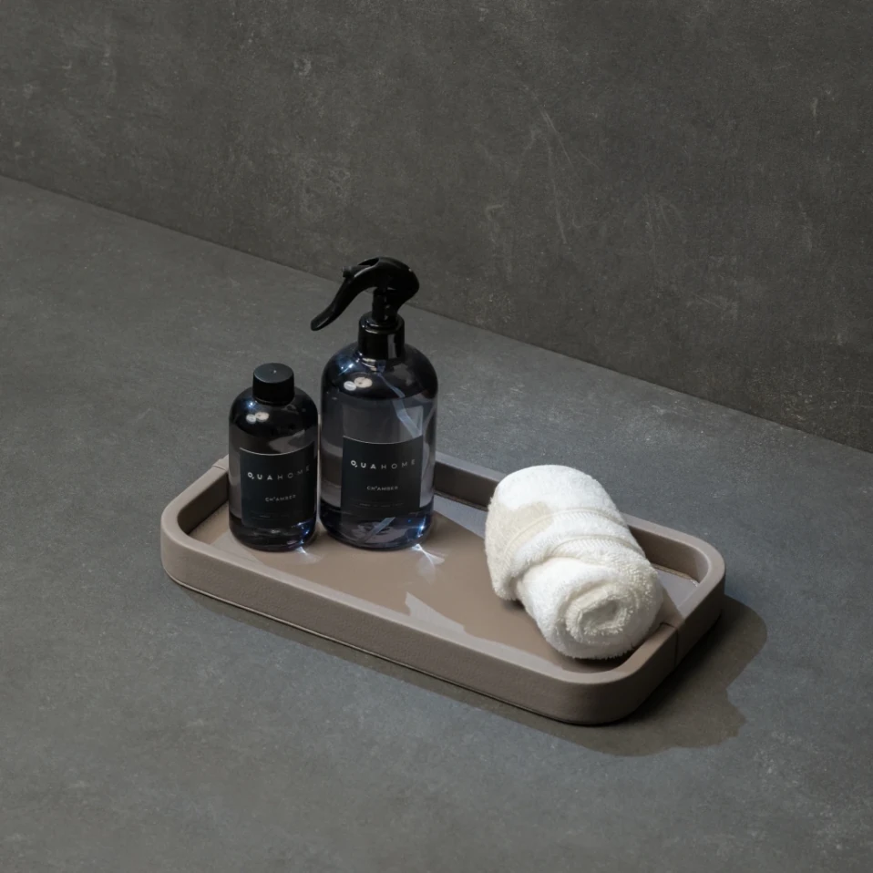 Marta Dekoratif Deri Tepsi Vizon 35x19x3 cm - 2