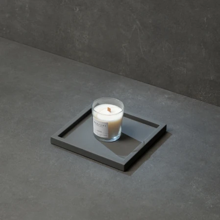 Rita Dekoratif Deri Tepsi Antrasit 22x22x2,5 cm - 2