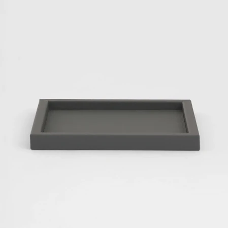 Rita Dekoratif Deri Tepsi Antrasit 22x22x2,5 cm - 3