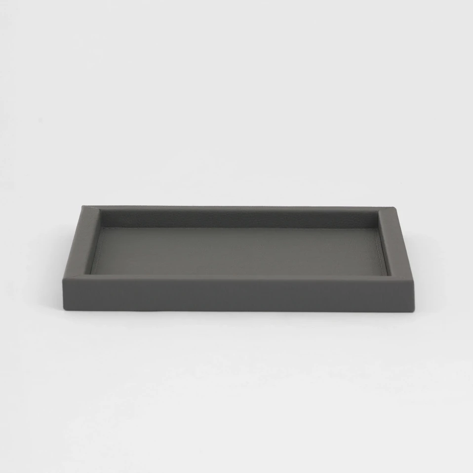 Rita Dekoratif Deri Tepsi Antrasit 22x22x2,5 cm - 3