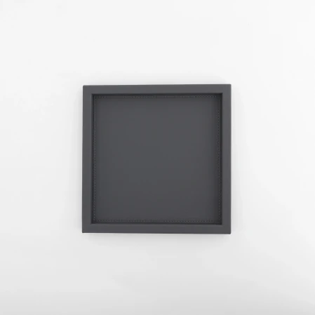 Rita Dekoratif Deri Tepsi Antrasit 22x22x2,5 cm 