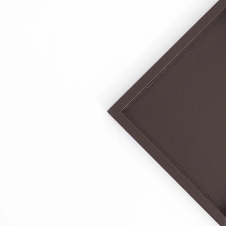 Rita Dekoratif Deri Tepsi Koyu Kahverengi 22x22x2,5 cm - 4