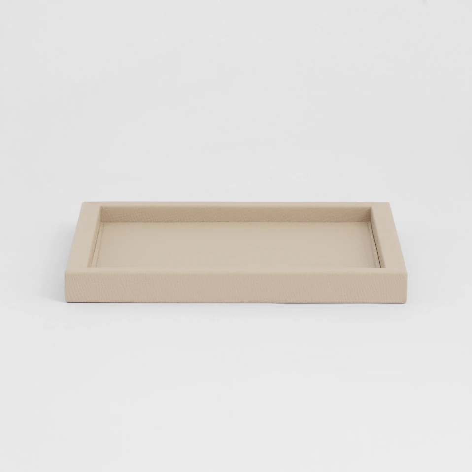 Rita Dekoratif Deri Tepsi Krem 22x22x2,5 cm - 2