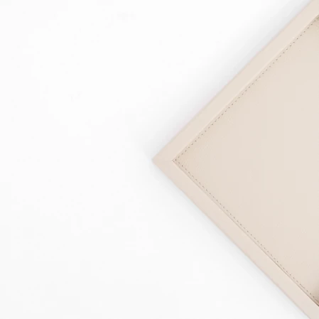 Rita Dekoratif Deri Tepsi Krem 22x22x2,5 cm - 3