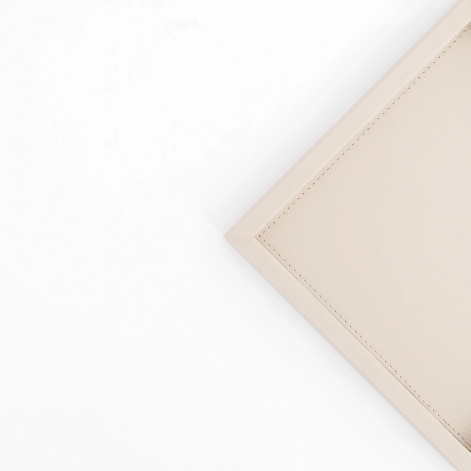 Rita Dekoratif Deri Tepsi Krem 22x22x2,5 cm - 3