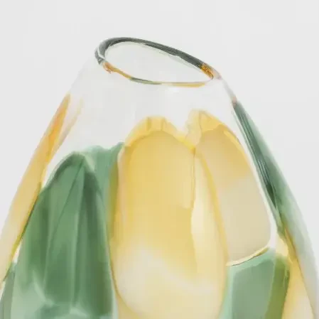 Boris Yeşil Sarı Cam Vazo 20x25 cm - 2