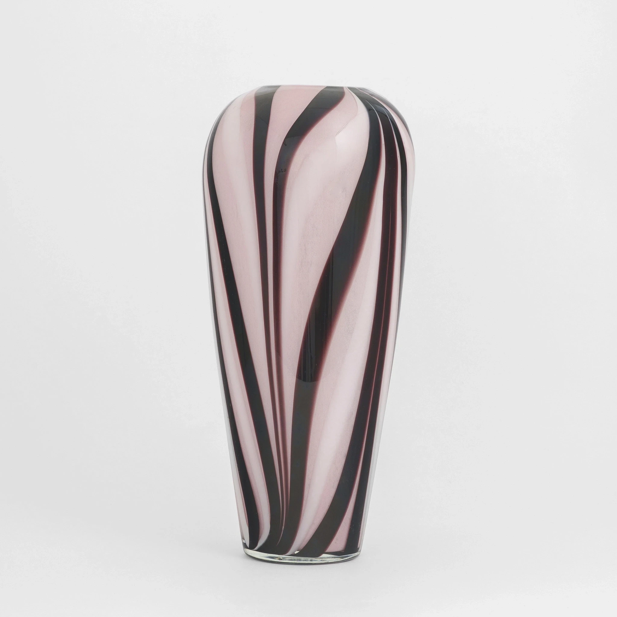 Romy Pembe Siyah Cam Vazo 19x40 cm - Qua Home