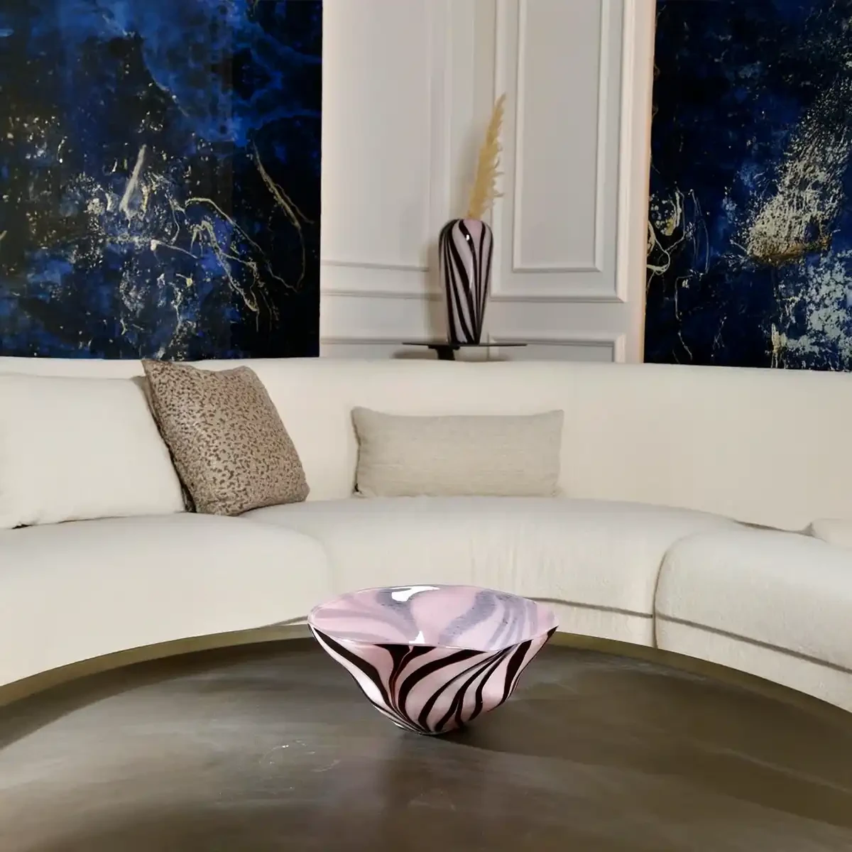 Romy Pembe Siyah Cam Vazo 31x16 cm - 4