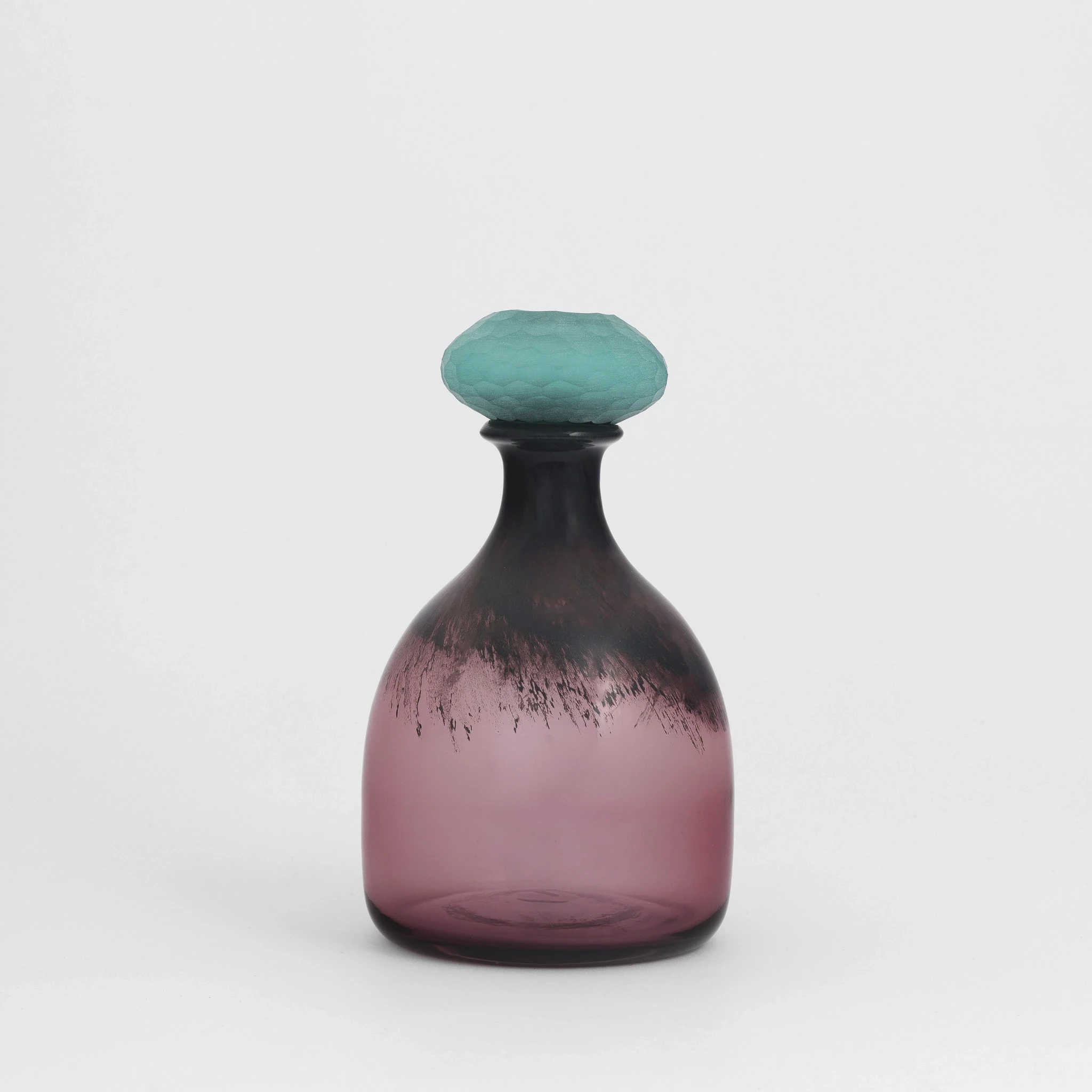 Zea Mürdüm Mavi Kapaklı Cam Vazo 17x28 cm - 3