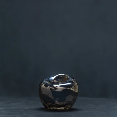 Zoe Siyah Gri El Yapımı Cam Vazo - 1