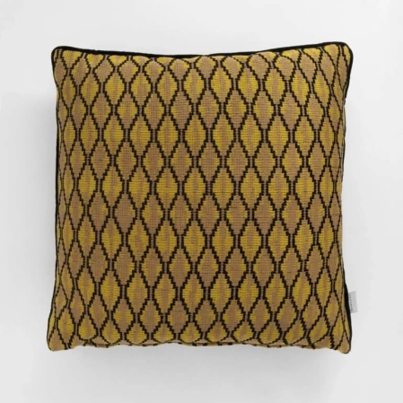 Roche Biyeli Dekoratif Kırlent Vizon Siyah 45x45 - Qua Home