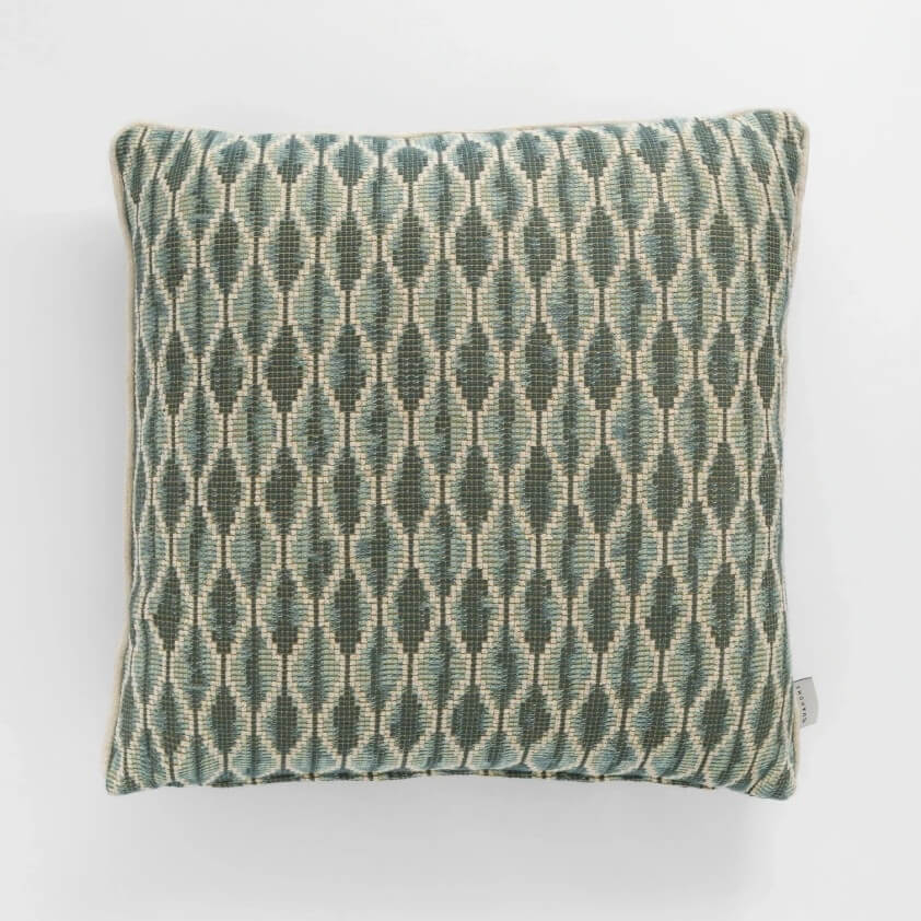 Roche Biyeli Dekoratif Kırlent Yeşil Beyaz 45x45 - 1