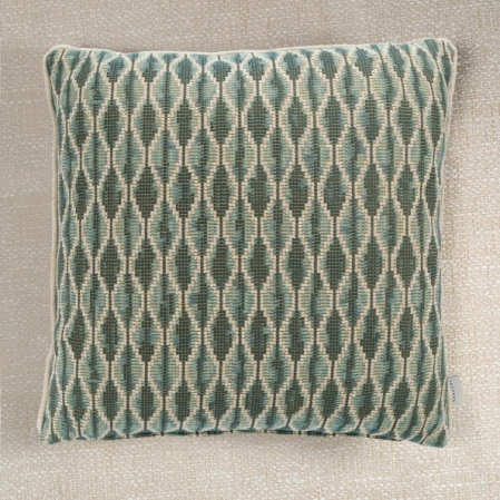 Roche Biyeli Dekoratif Kırlent Yeşil Beyaz 45x45 - 2