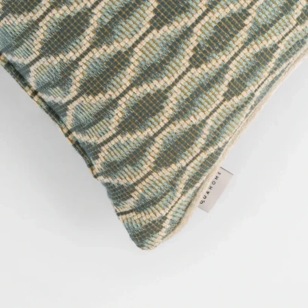 Roche Biyeli Dekoratif Kırlent Yeşil Beyaz 45x45 - 3