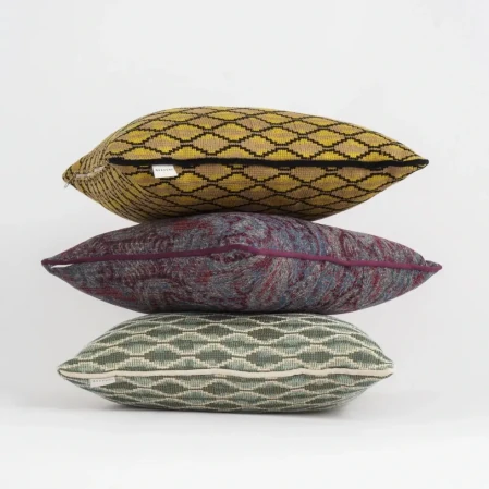 Roche Biyeli Dekoratif Kırlent Yeşil Beyaz 45x45 - 4