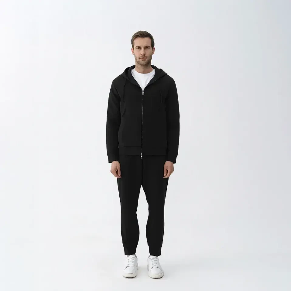 Nico Erkek %100 Pamuk Jogger Eşofman Altı Siyah - Qua Home