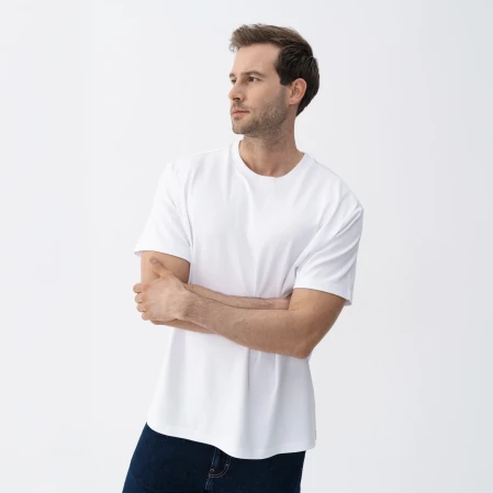 Dori Erkek % 100 Pamuk Kısa Kol Tişört Beyaz - 2