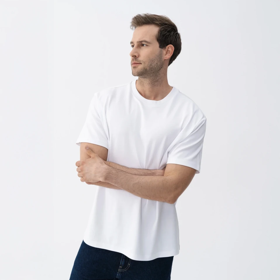 Dori Erkek % 100 Pamuk Kısa Kol Tişört Beyaz - 2
