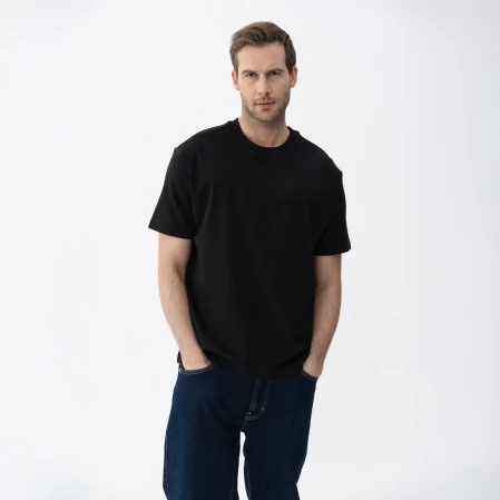 Dori Erkek % 100 Pamuk Kısa Kol Tişört Siyah - 1