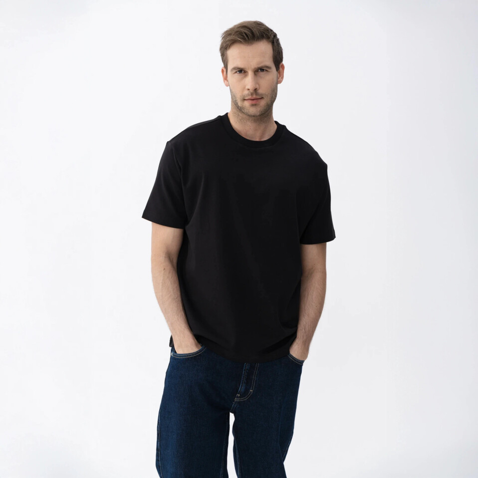 Dori Erkek % 100 Pamuk Kısa Kol Tişört Siyah - Qua Home