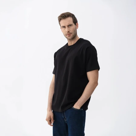 Dori Erkek % 100 Pamuk Kısa Kol Tişört Siyah - 3