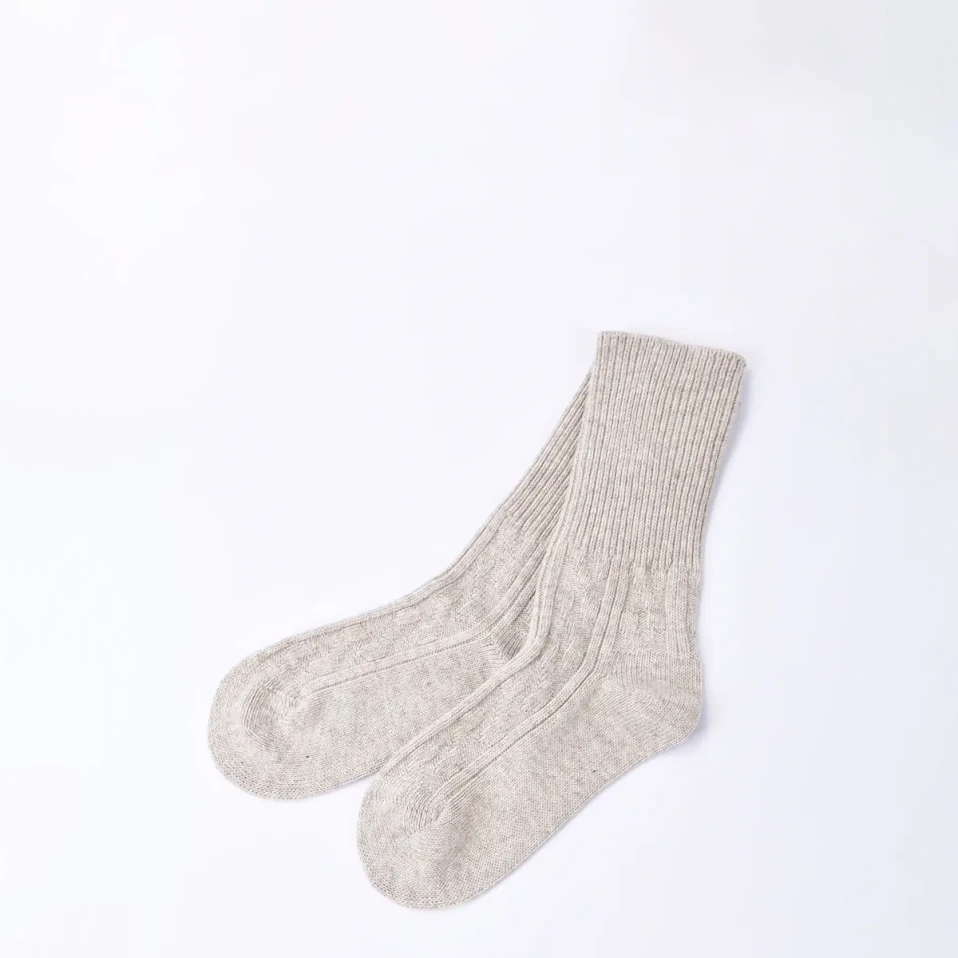 Nova Kadın Uzun Kaşmir Pamuk Soket Çorap Bej - Qua Home