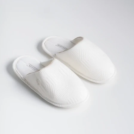 Ponta Kadın Ev Terliği Beyaz Kahverengi - 1