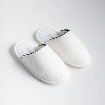 Ponta Kadın Ev Terliği Beyaz Siyah 