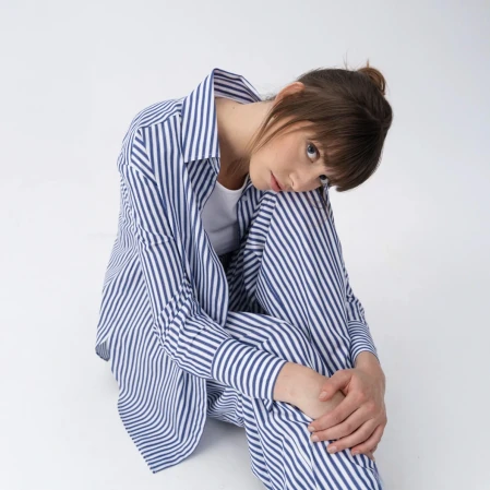 Mara Kadın Dokuma Pantolon Lacivert - 2