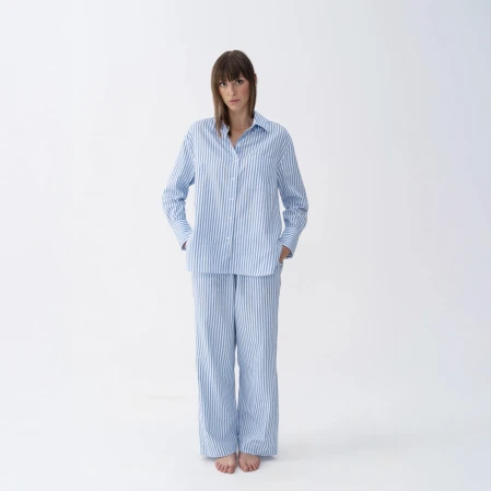 Mara Kadın Dokuma Pantolon Mavi - 1