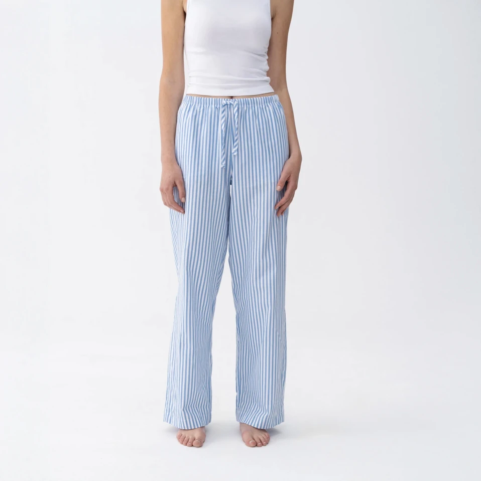 Mara Kadın Dokuma Pantolon Mavi - 4