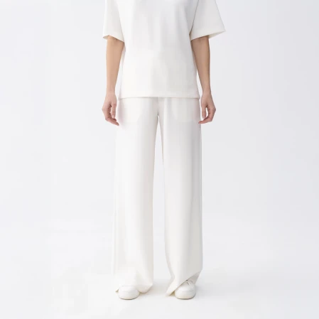 Noa Kadın Modal Wide Leg Pantolon Ekru - 2