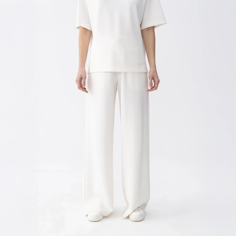 Noa Kadın Modal Wide Leg Pantolon Ekru - 2