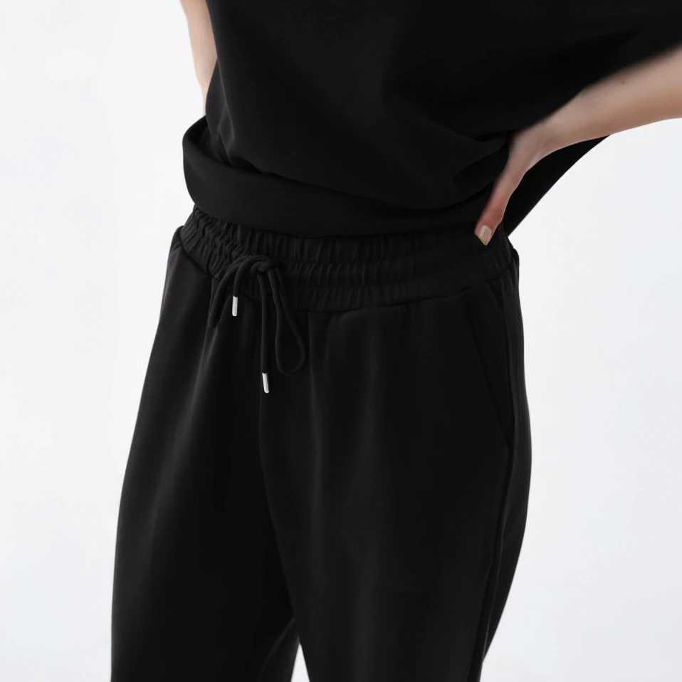 Noa Kadın Modal Wide Leg Pantolon Siyah - 3