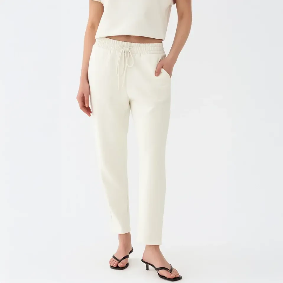 Nua Kadın Modal Chino Pantolon Ekru - Qua Home