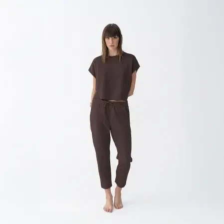 Nua Kadın Modal Chino Pantolon Kahverengi - 2