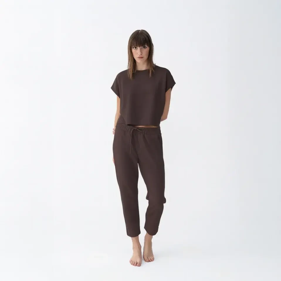 Nua Kadın Modal Chino Pantolon Kahverengi - 2