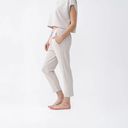 Nua Kadın Modal Chino Pantolon Taş - 2