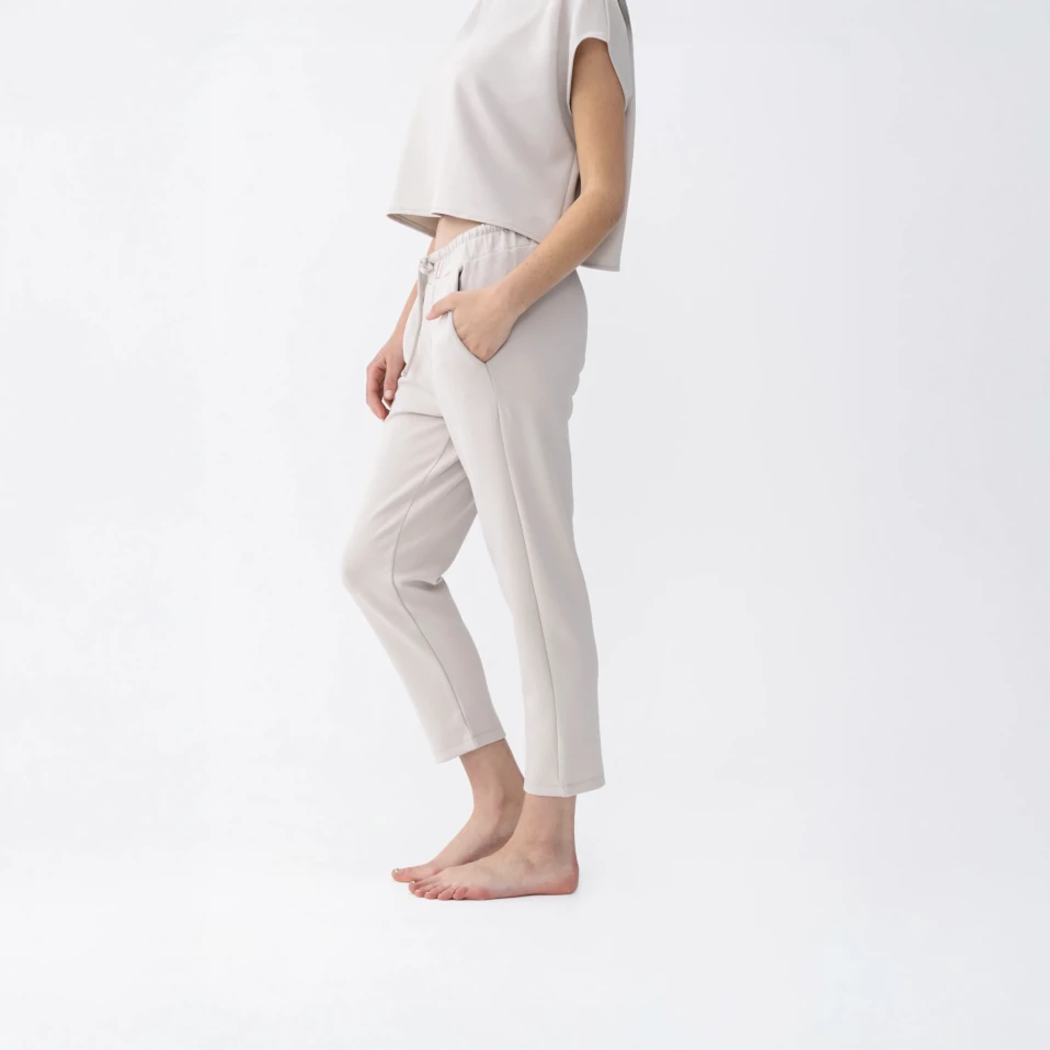 Nua Kadın Modal Chino Pantolon Taş - 2