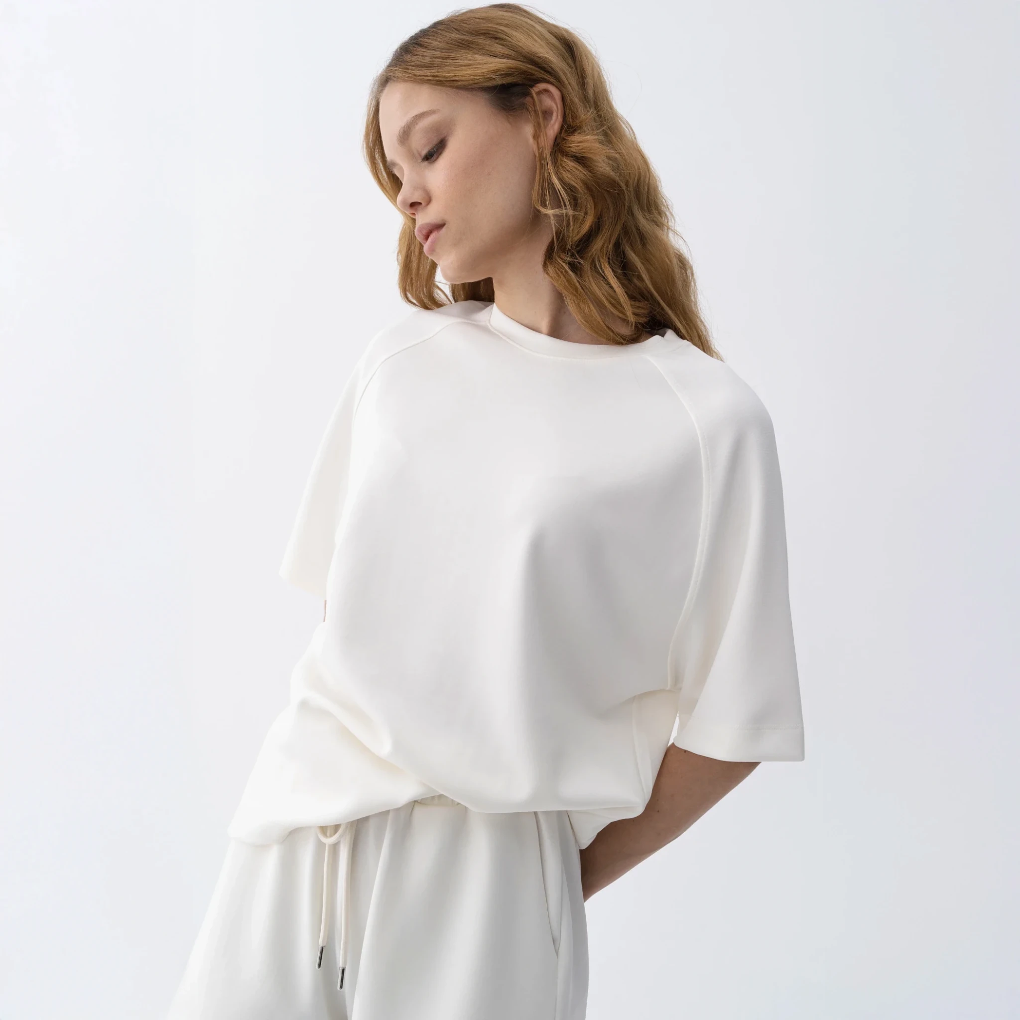 Isla Kadın Modal T-shirt Ekru - 1