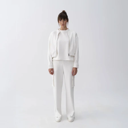 Holly Kadın % 100 Pamuk Bomber Ceket Bej - 1