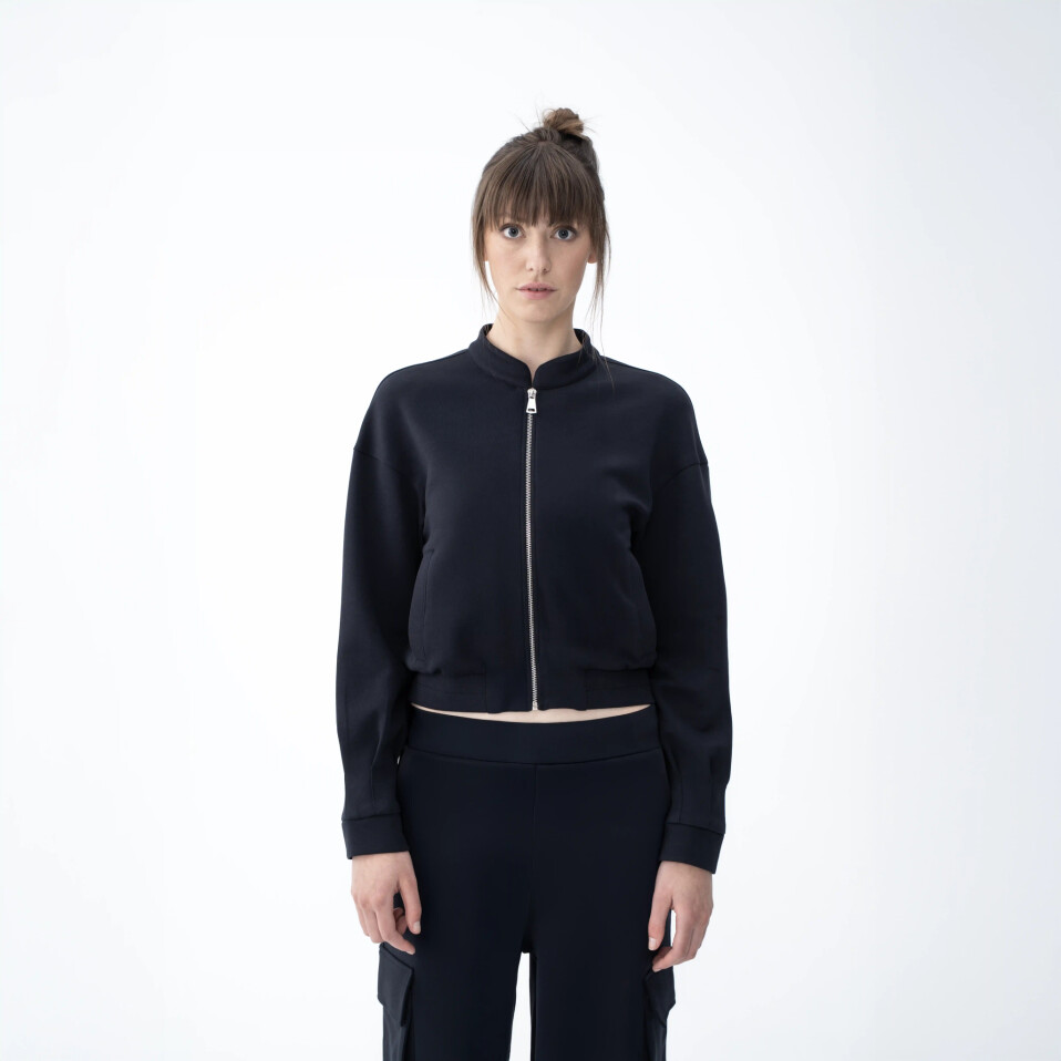 Holly Kadın % 100 Pamuk Bomber Ceket Lacivert - Qua Home