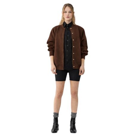 Paula Kadın Bomber Ceket Kahverengi - Qua Home