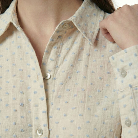 Josef Kadın Müslin Uzun Kol Gömlek Mavi - 2