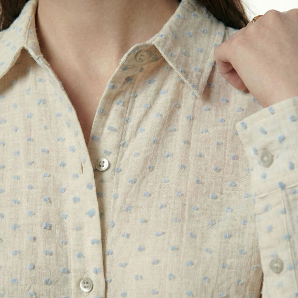 Josef Kadın Müslin Uzun Kol Gömlek Mavi - 2