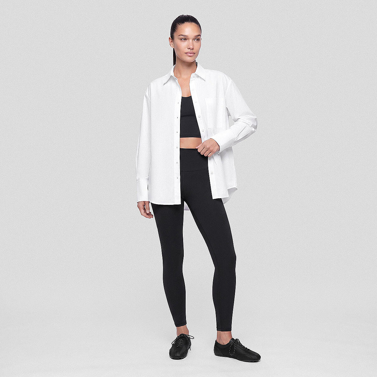Nora Kadın %100 Pamuklu Oversize Gömlek Beyaz - 3