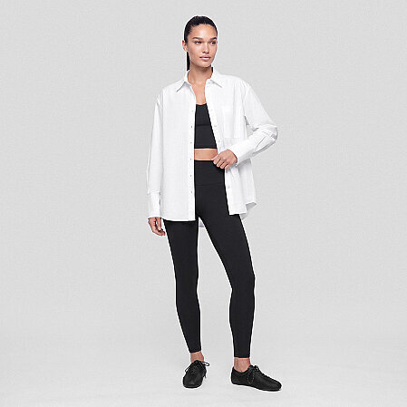 Nora Kadın %100 Pamuklu Oversize Gömlek Beyaz - 3