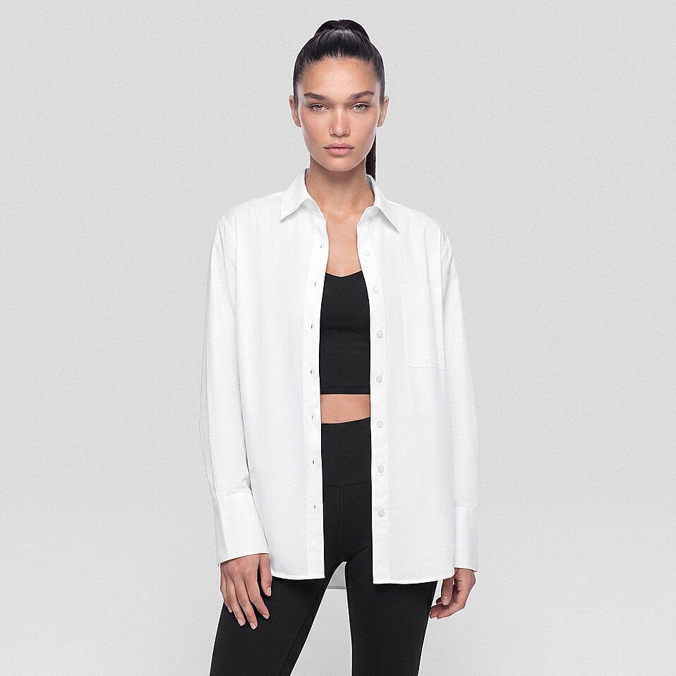 Nora Kadın %100 Pamuklu Oversize Gömlek Beyaz