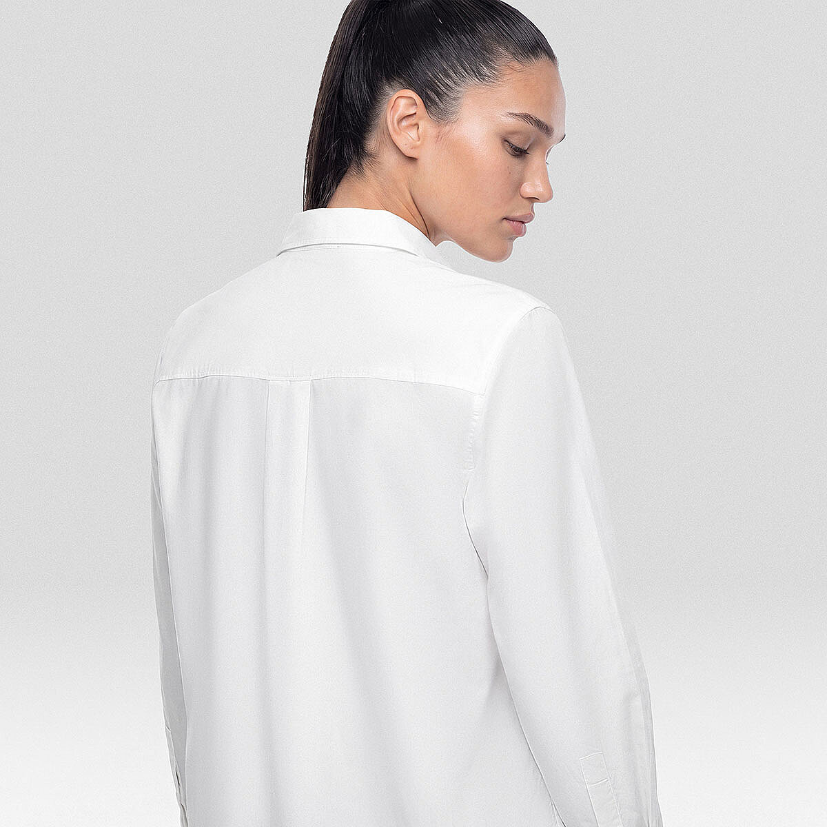 Nora Kadın %100 Pamuklu Oversize Gömlek Beyaz - 5